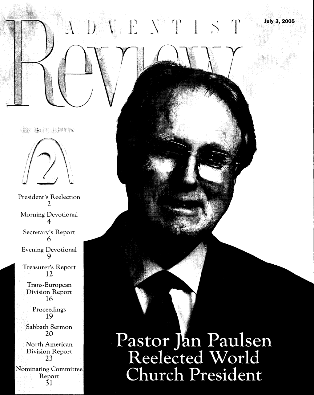 Pastor Jan Paulsen Reelected World Church President