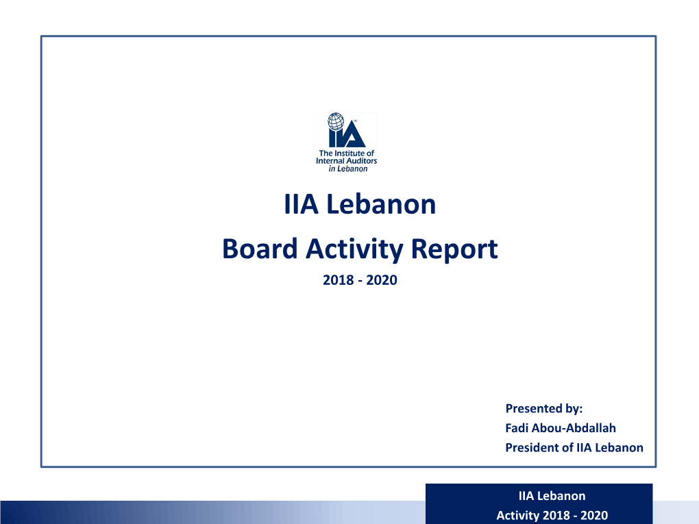IIA Lebanon Board Activity Report 2018-2020