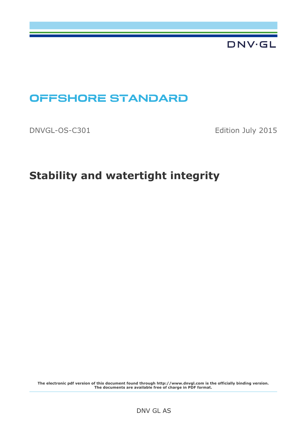 DNVGL-OS-C301: Stability and Watertight Integrity