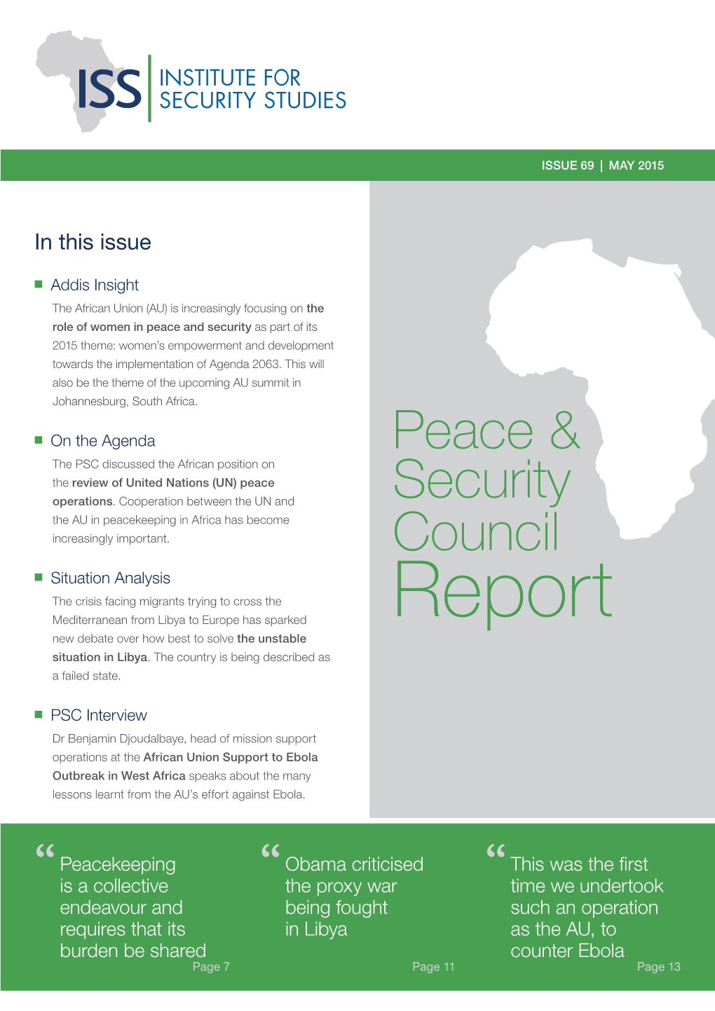 ISS Peace and Security Council Report, No 69