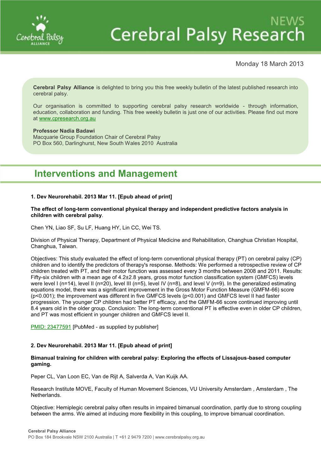 Interventions and Management