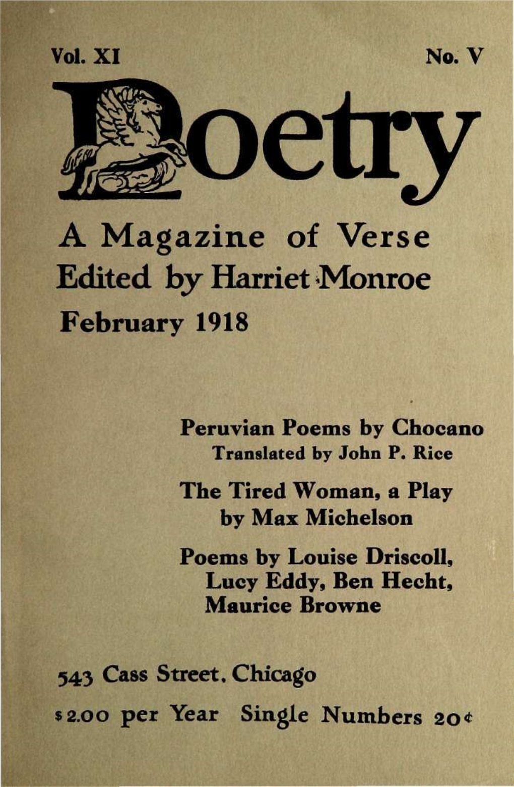 A Magazine of Verse Edited by Harriet Monroe February 1918