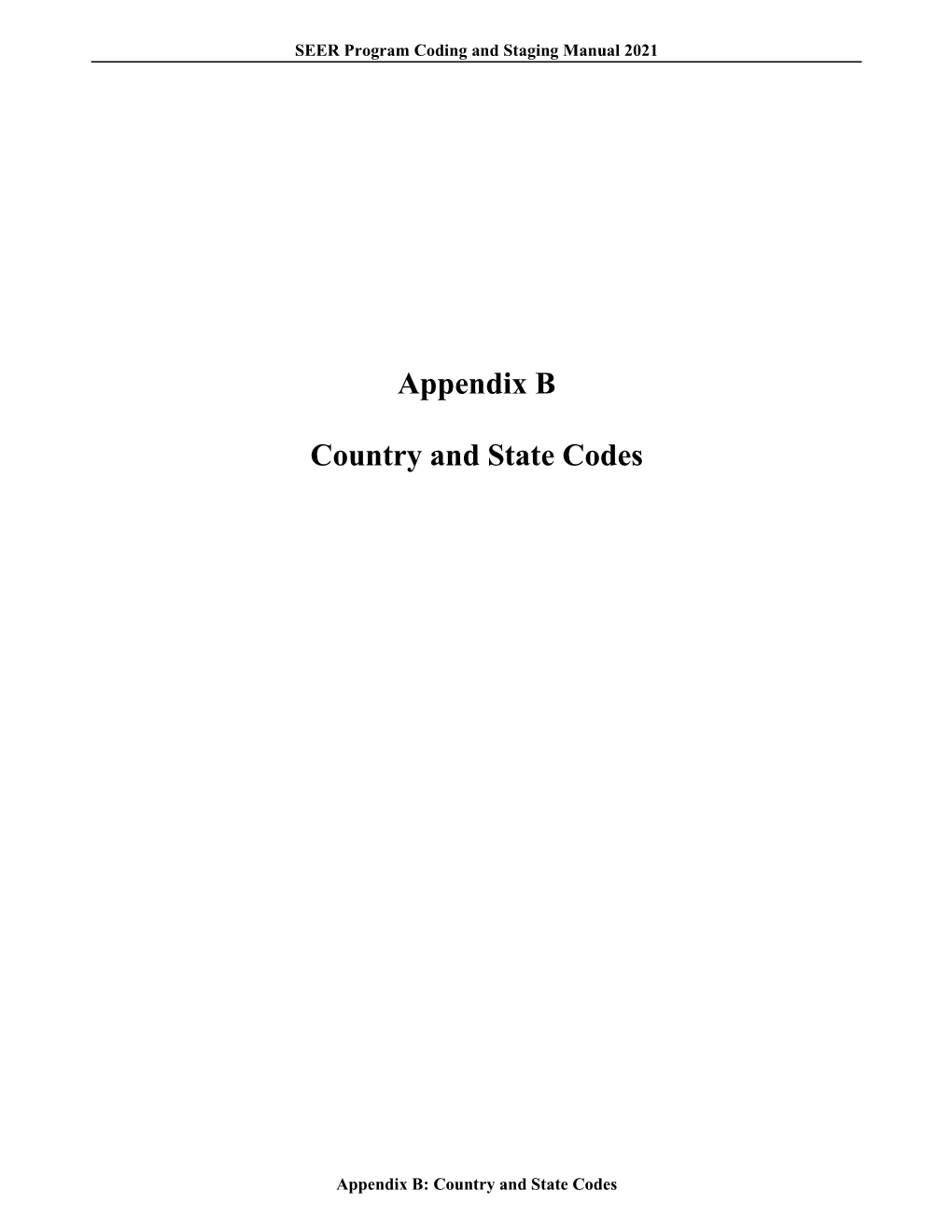 Appendix B Country and State Codes