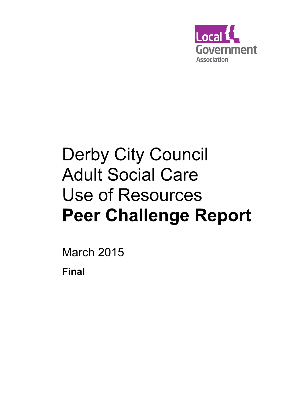 Derby City Council Adult Social Care Use of Resources Peer Challenge Report