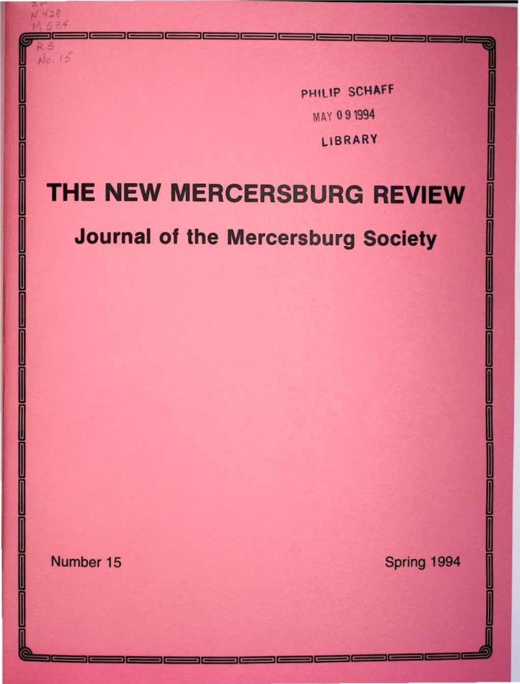 The New Mercersburg Review