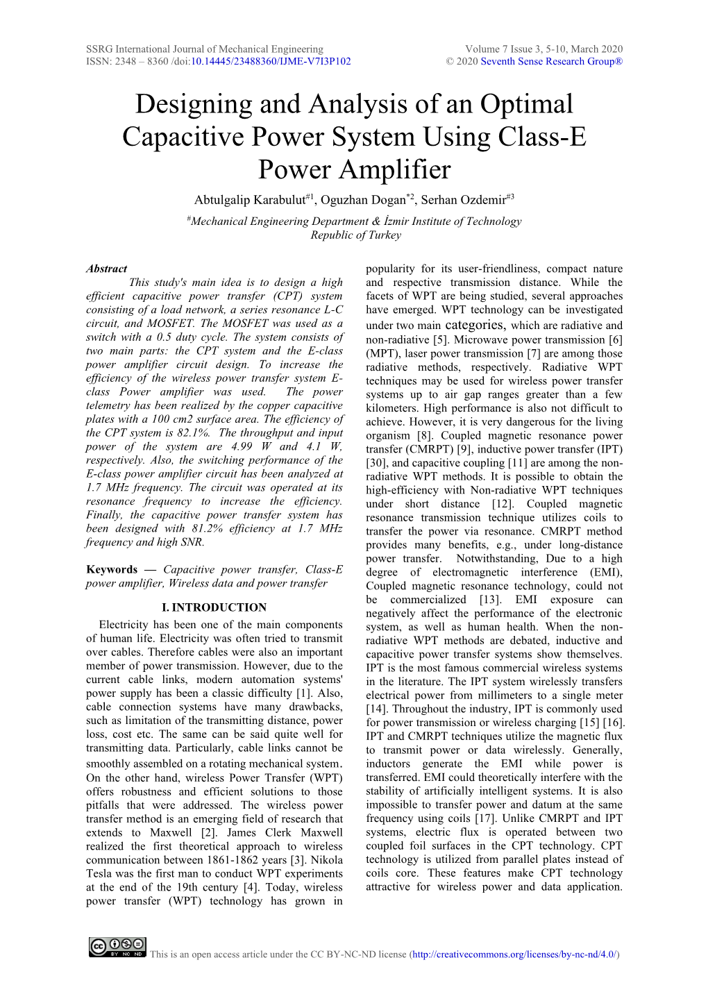 Designing and Analysis of an Optimal Capacitive Power System Using