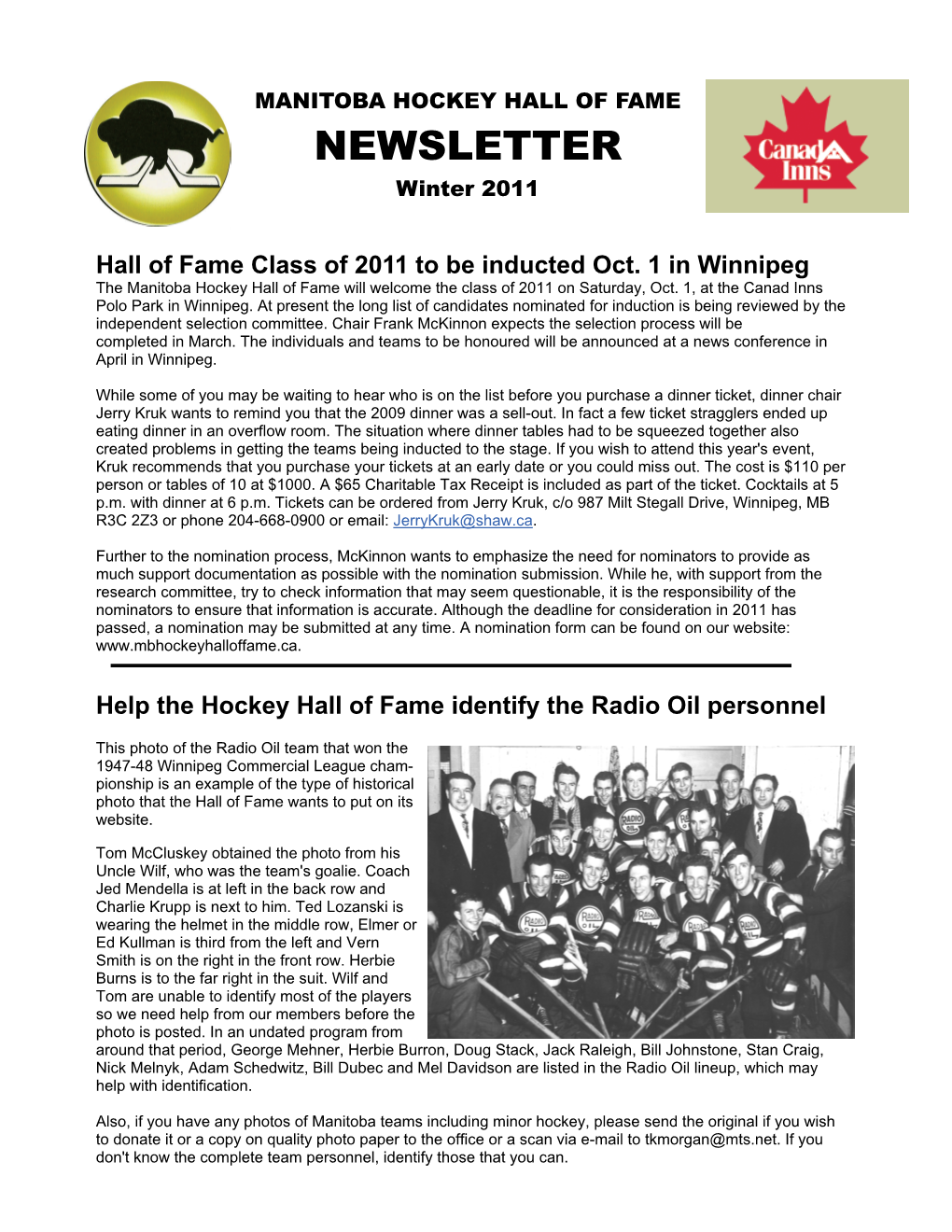 NEWSLETTER Winter 2011