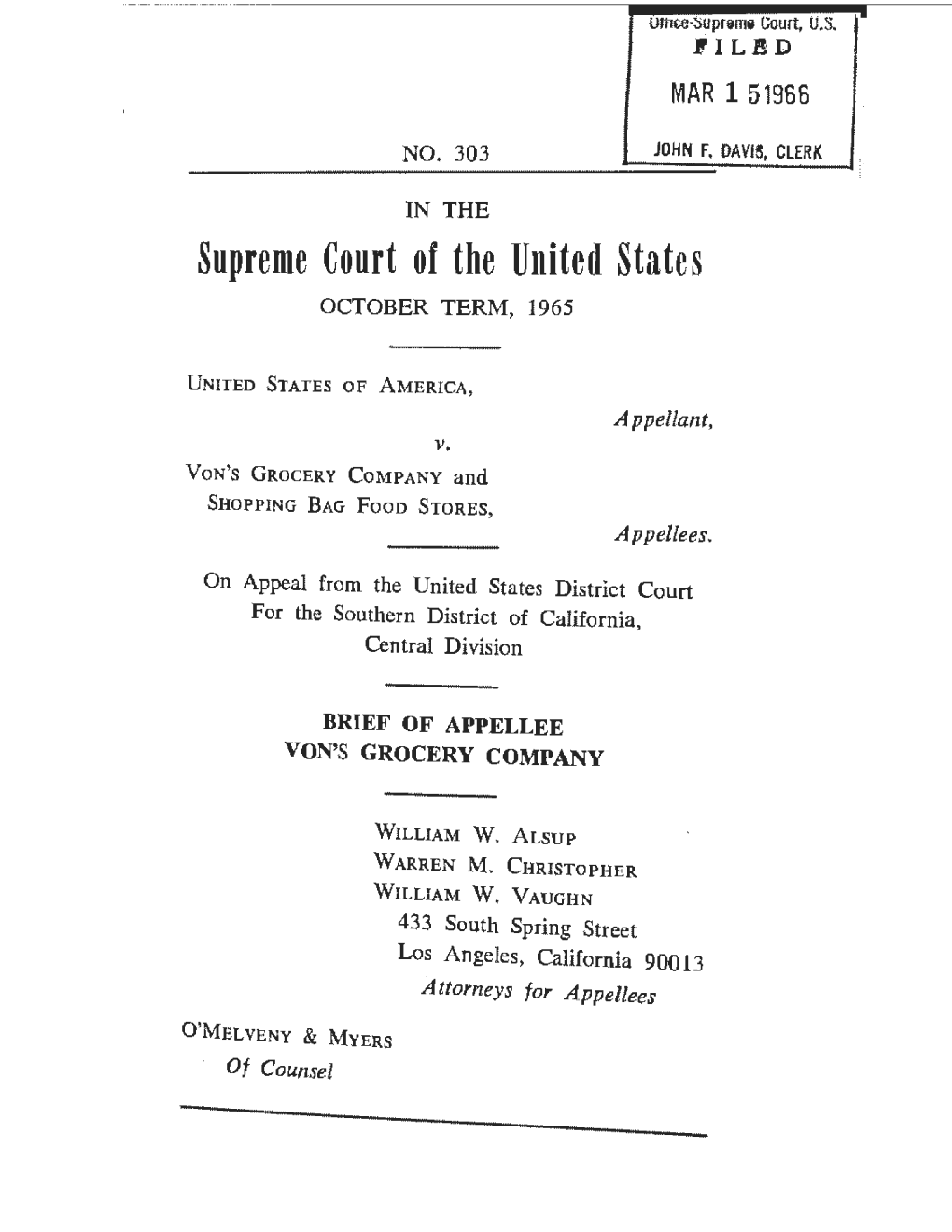 Supreme Court of the United States OCTOBER TERM, 1965