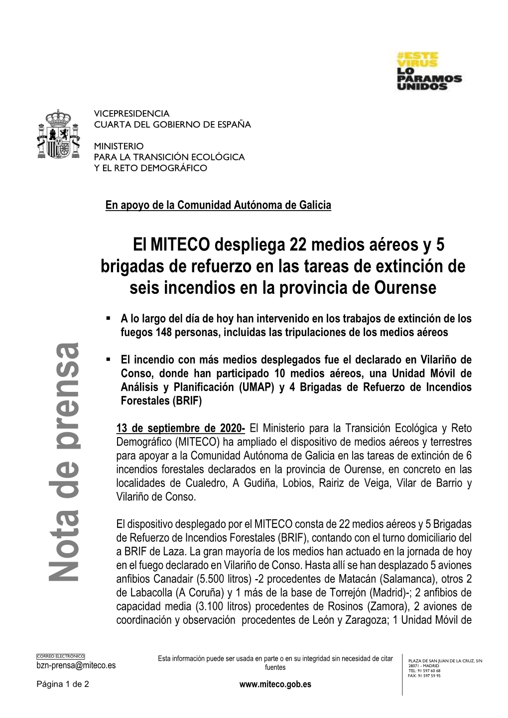 20200913 Medios Del MITECO En Incendios Ourense