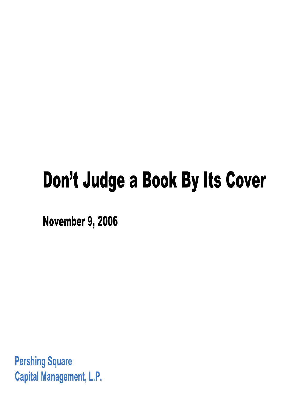 Don't Judge a Book by Its Cover