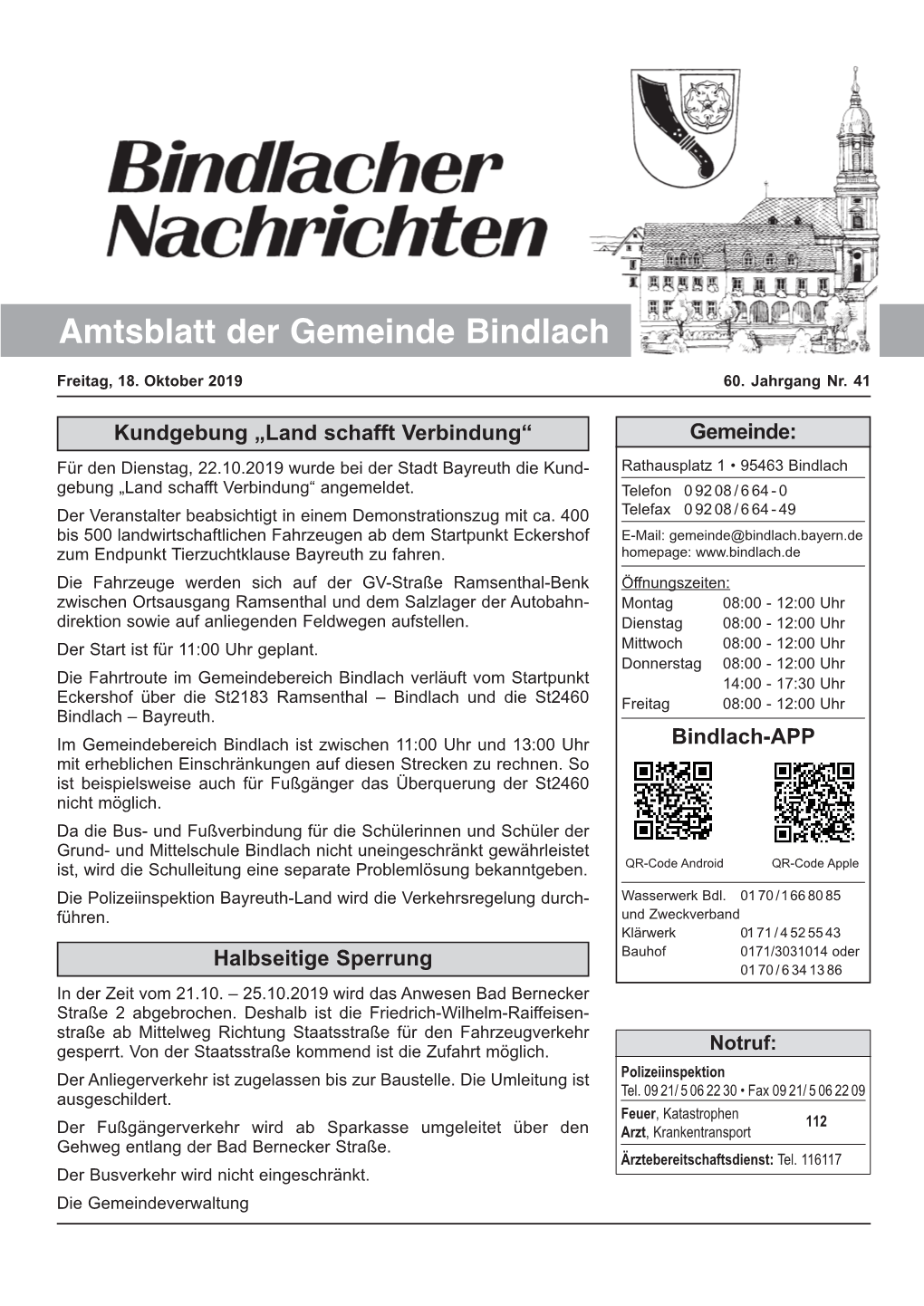 Amtsblatt Der Gemeinde Bindlach