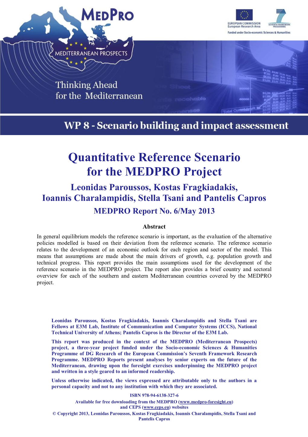 Quantitative Reference Scenario for the MEDPRO Project