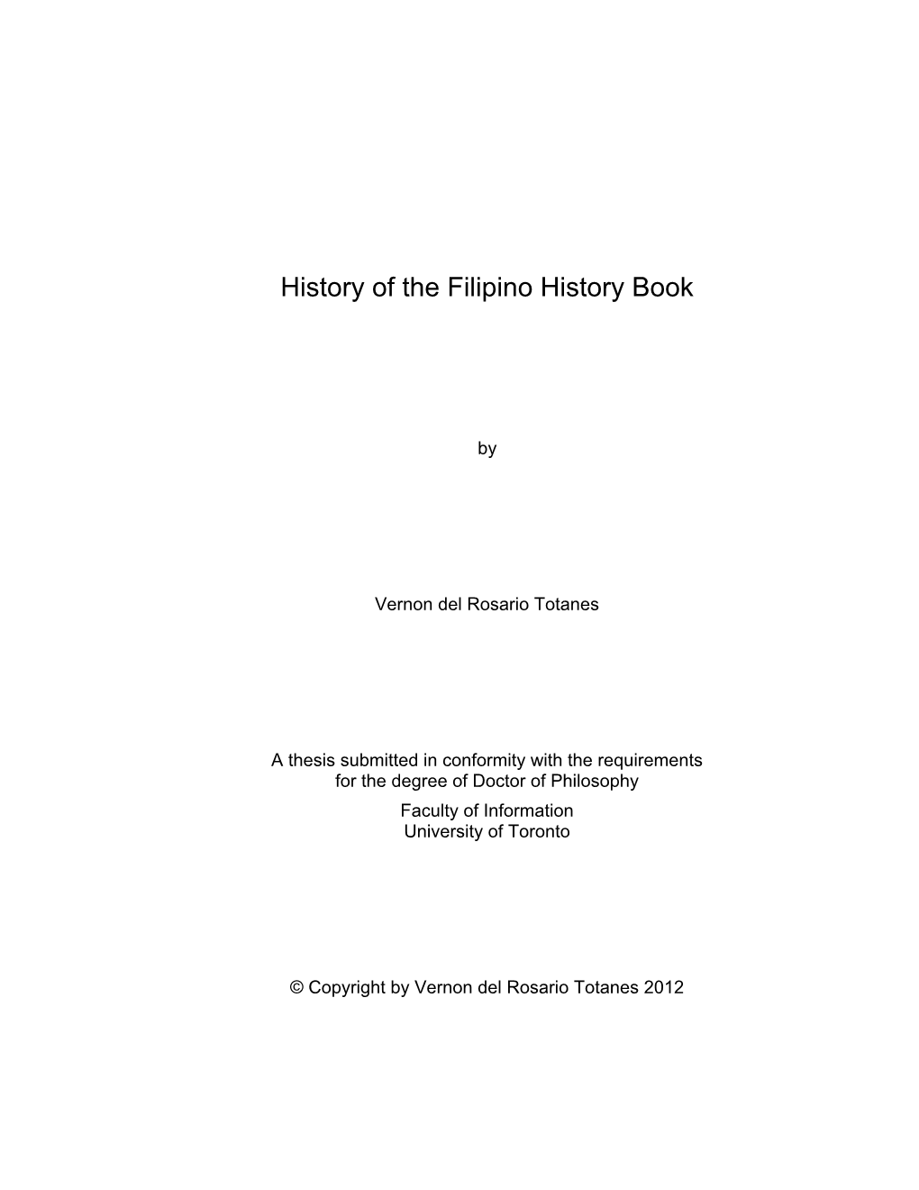 History of the Filipino History Book