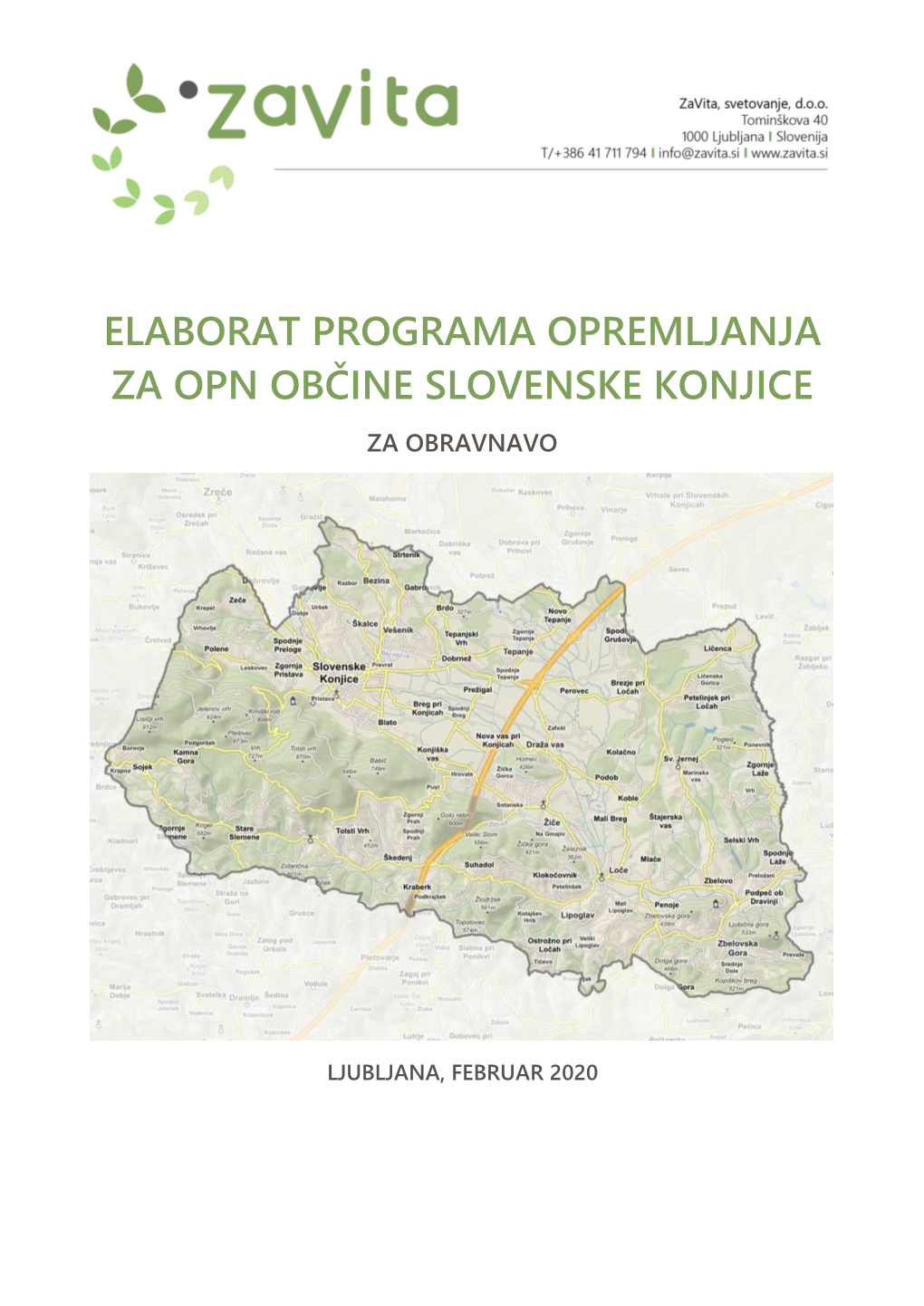 Elaborat Programa Opremljanja Za Opn Občine Slovenske Konjice Za Obravnavo