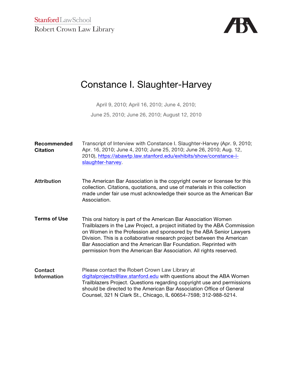 Constance I. Slaughter-Harvey