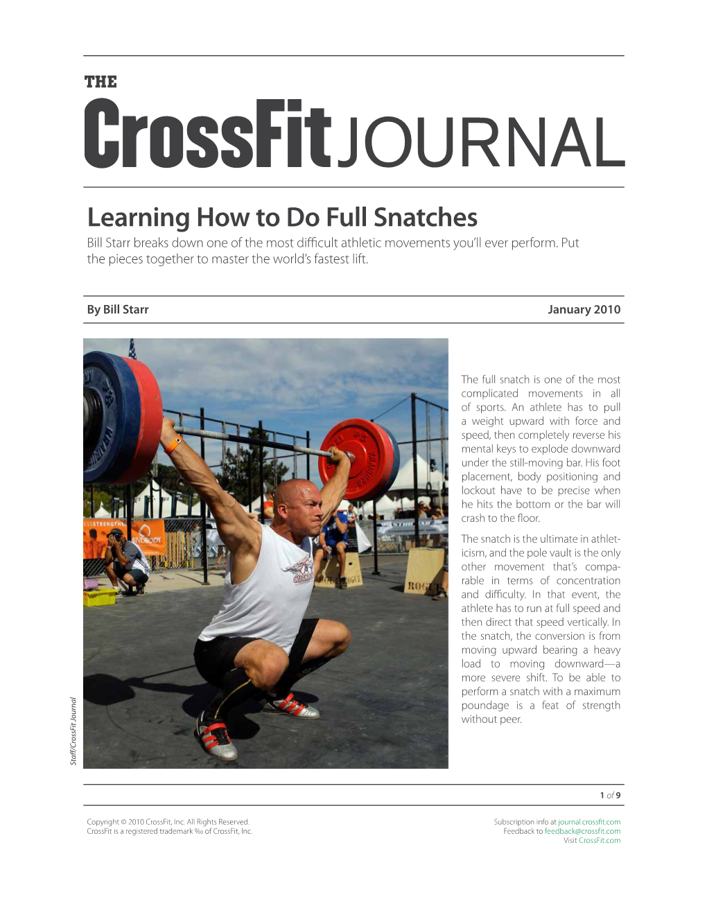 Learning How to Do Full Snatches Bill Starr Breaks Down One of the Most Difficult Athletic Movements You’Ll Ever Perform