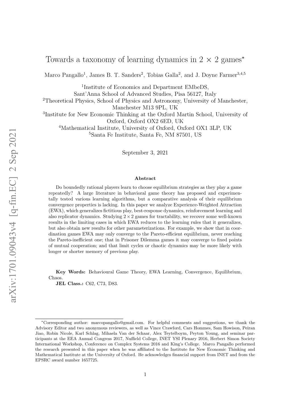 Arxiv:1701.09043V3 [Q-Fin.EC] 4 Apr 2020