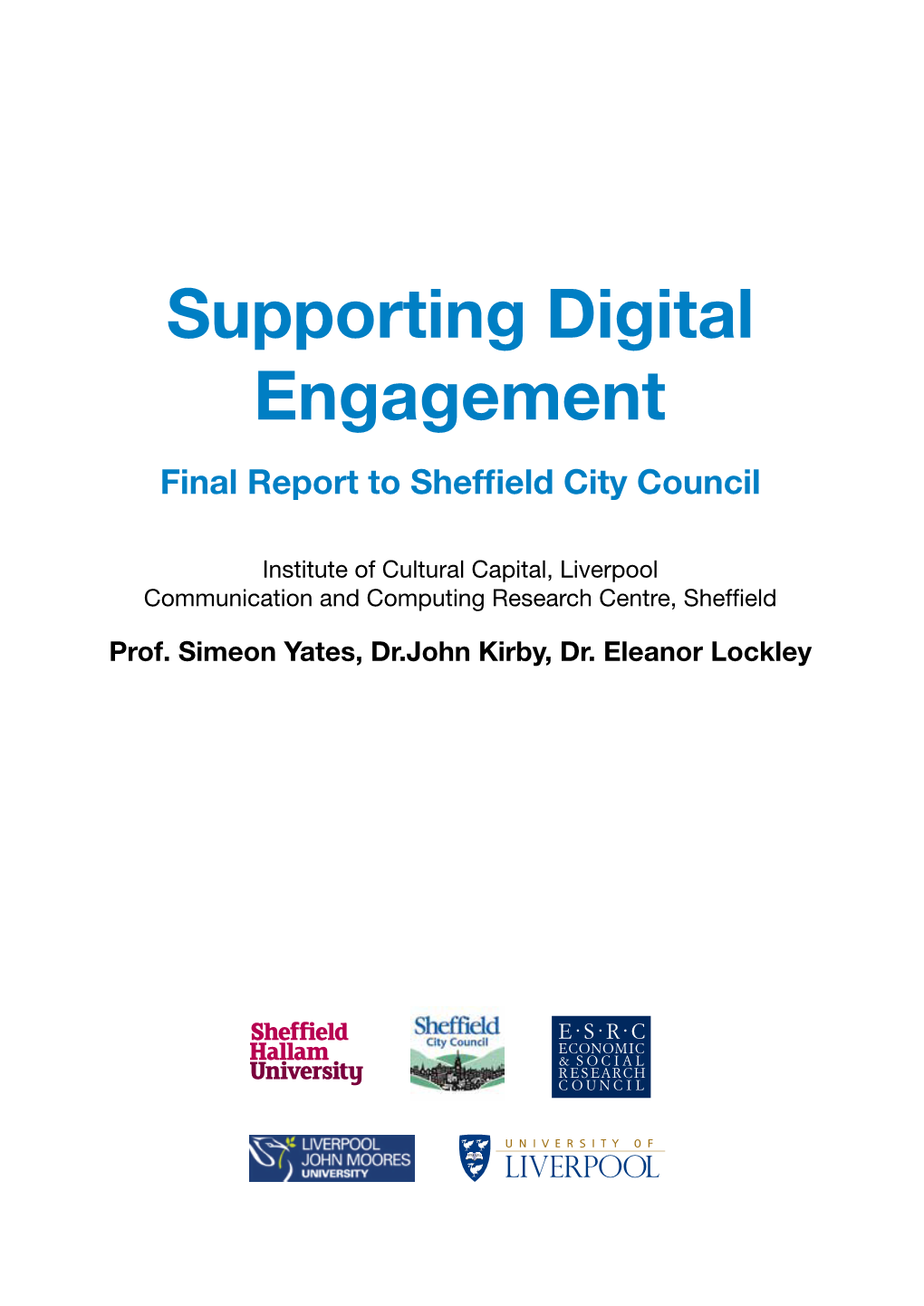 Supporting Digital Engagement Final Report to Sheffield City Council