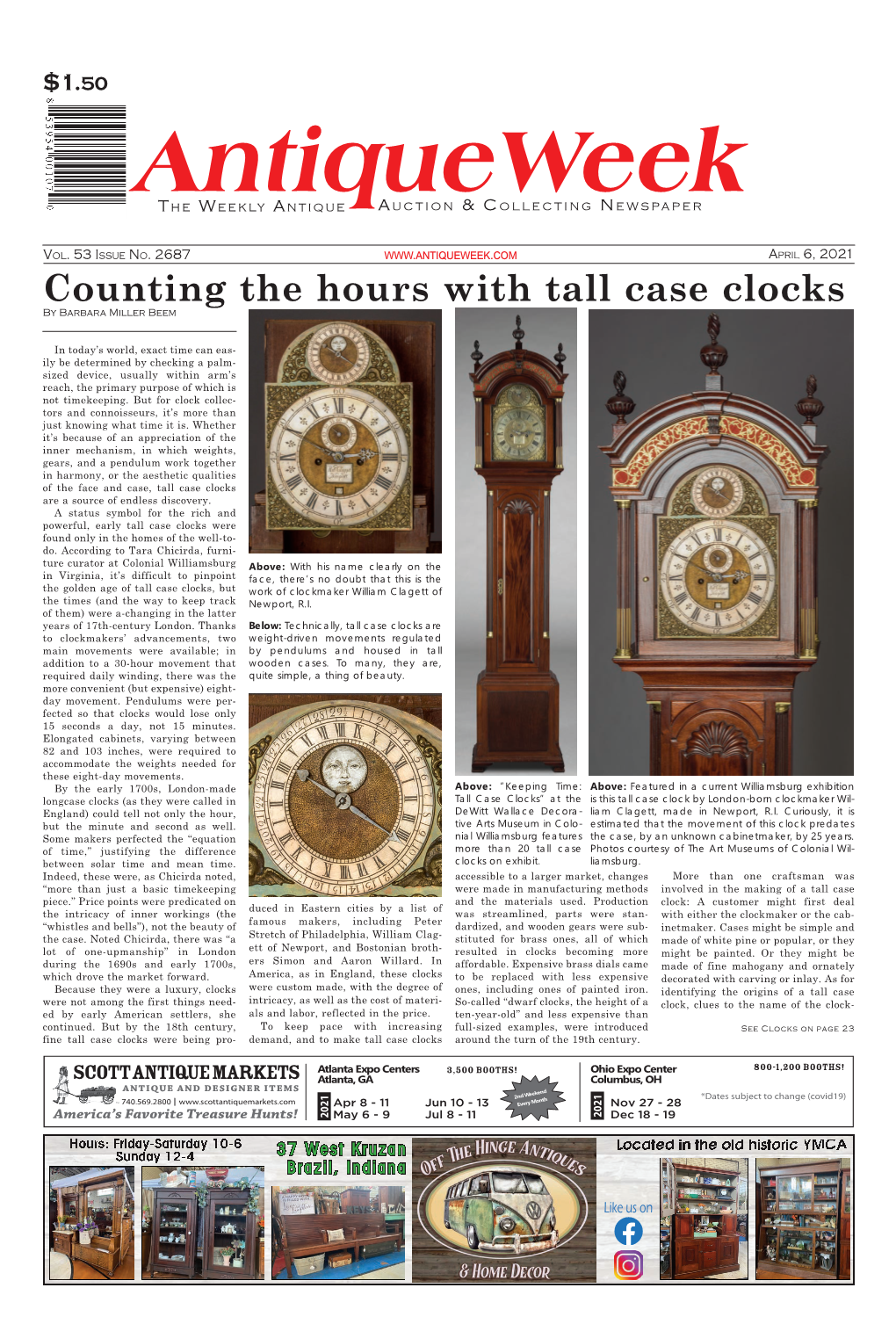 Counting the Hours with Tall Case Clocks by Barbara Miller Beem