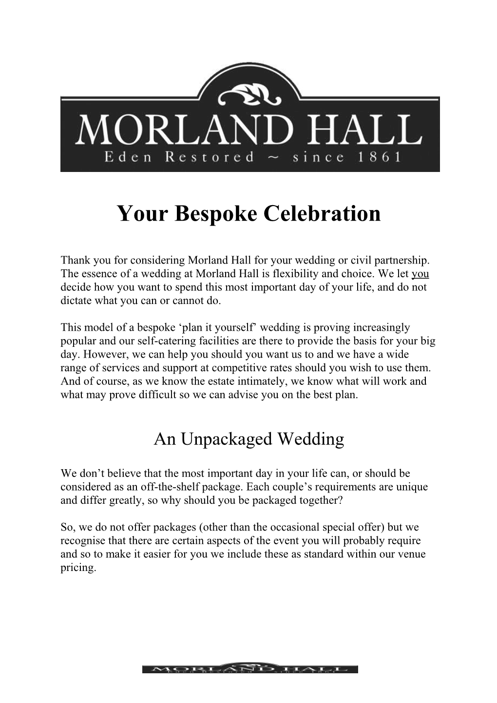 Your Bespoke Celebration