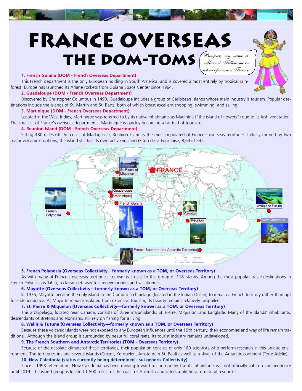 France Overseas Bonjour, My Name Is the DOM-TOMS Maéna! Follow Me on a Tour of Overseas France