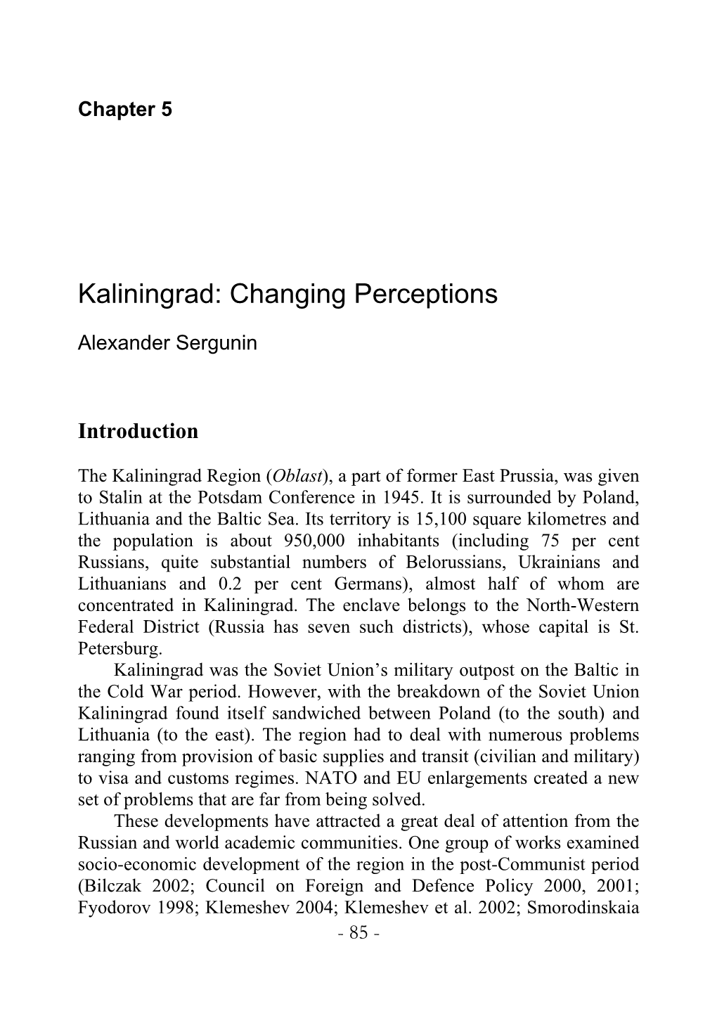 Kaliningrad: Changing Perceptions