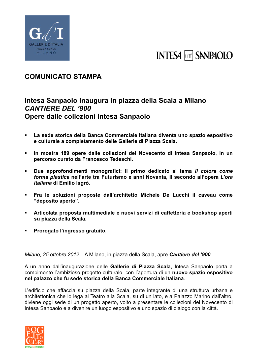 Comunicato Stampa