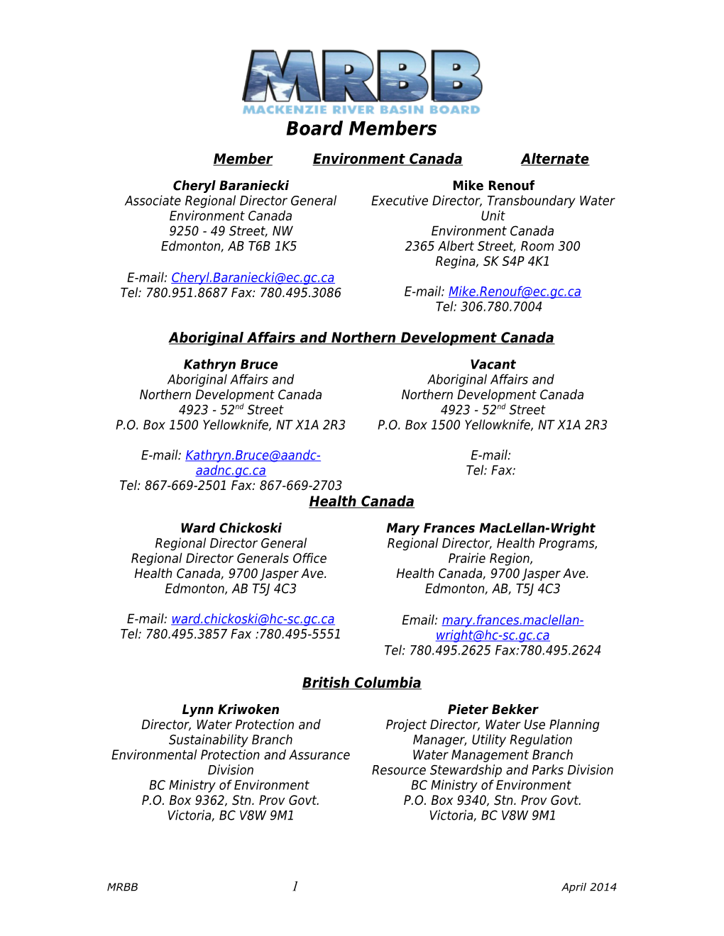 Aboriginal Affairs and Northern Development Canada