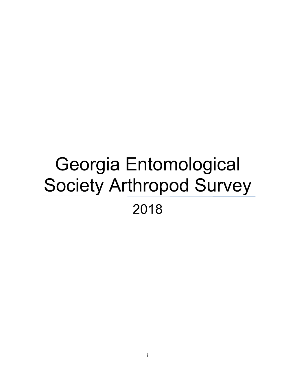 Georgia Entomological Society Arthropod Survey 2018