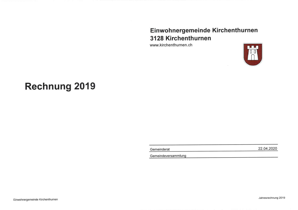 Jahresrechnung 2019 Ortsteil Kirchenthurnen