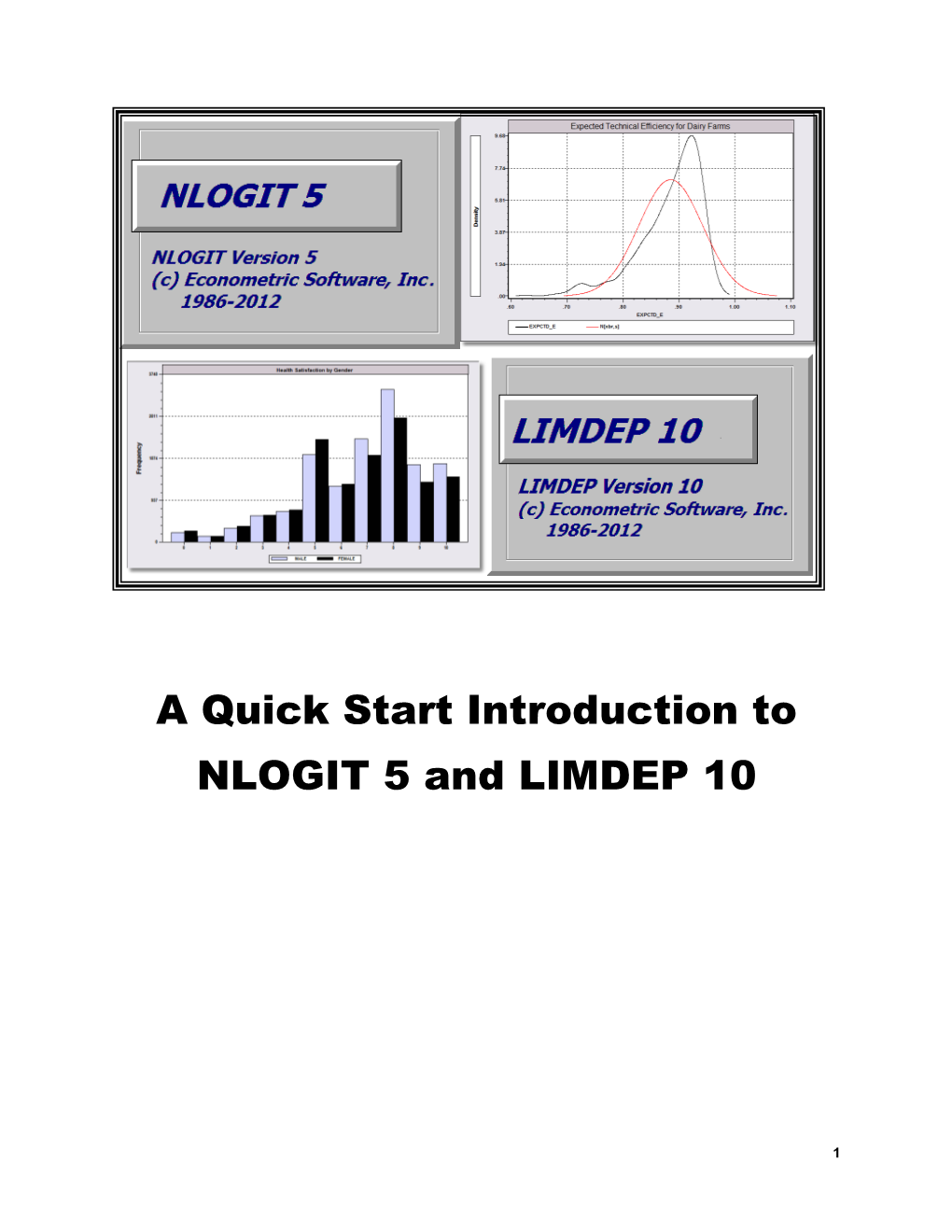 Quickstart Introduction to NLOGIT