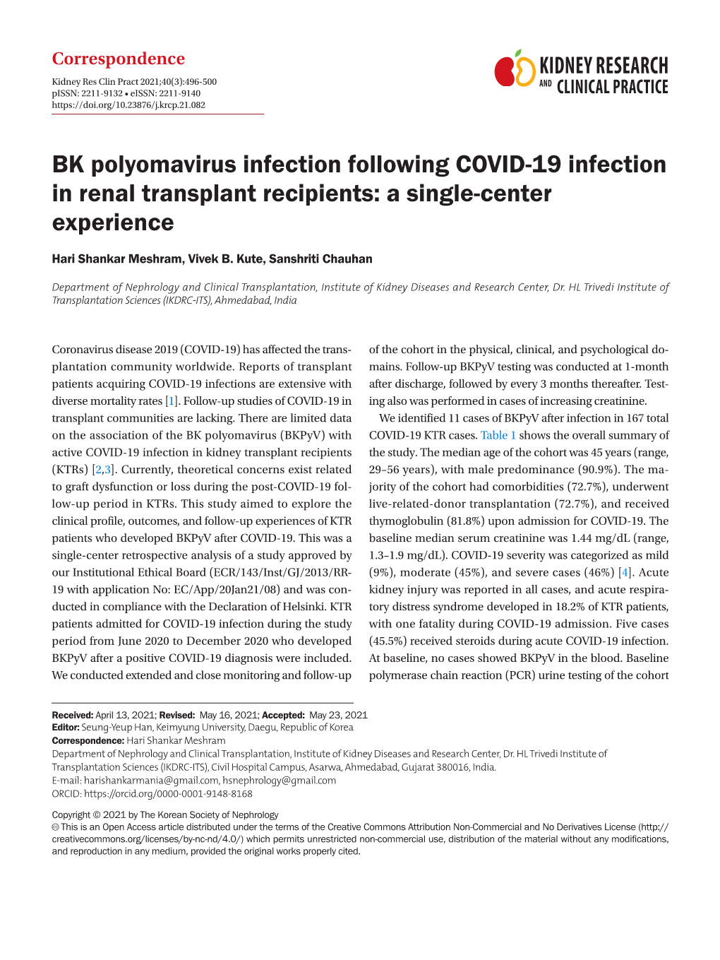 BK Polyomavirus Infection Following COVID-19 Infection in Renal Transplant Recipients: a Single-Center Experience