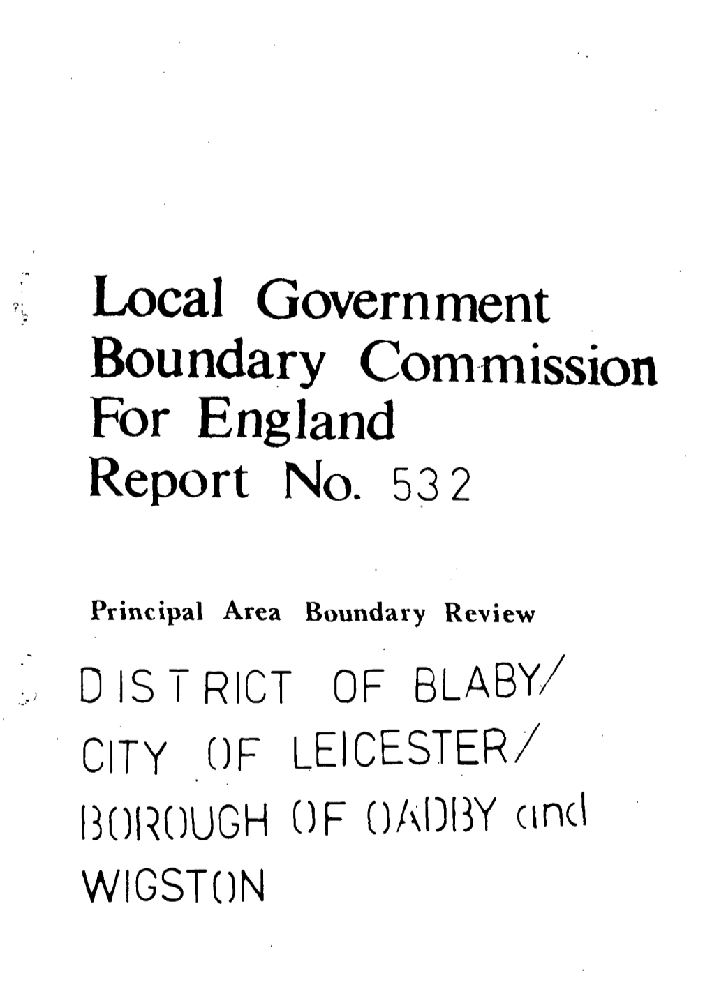 Al Government Boundary Commission for England Report No. 532