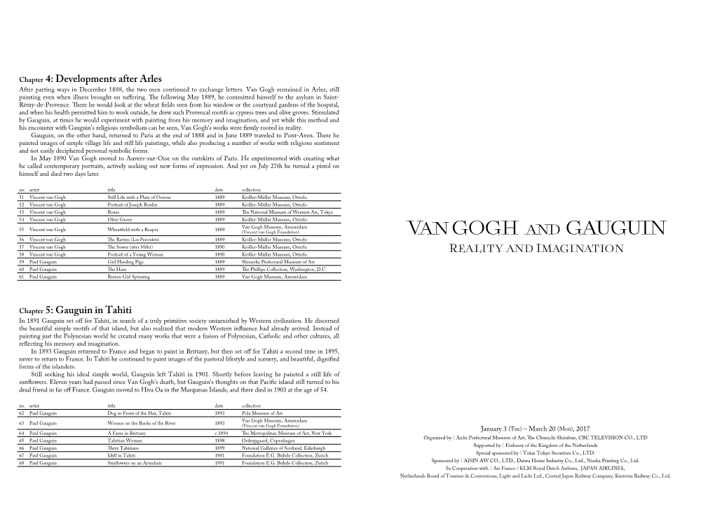 Chapter 4: Developments After Arles Chapter 5: Gauguin in Tahiti