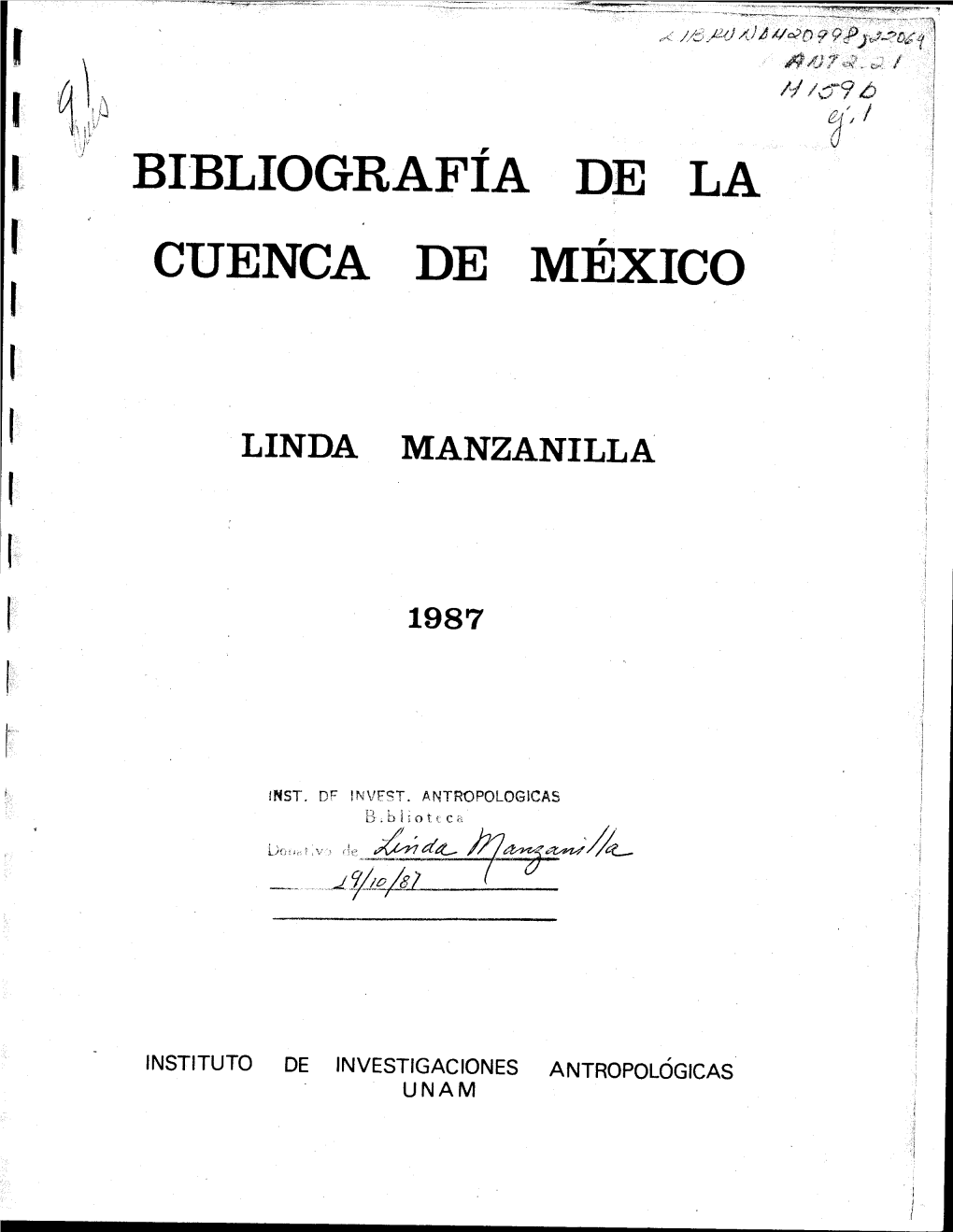 Bi·Bliografia De La Cuenca De Mexico
