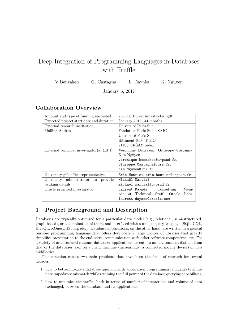 The Oracle Collaboration Proposal