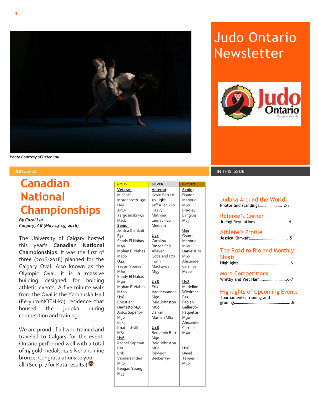 Judo Ontario Newsletter
