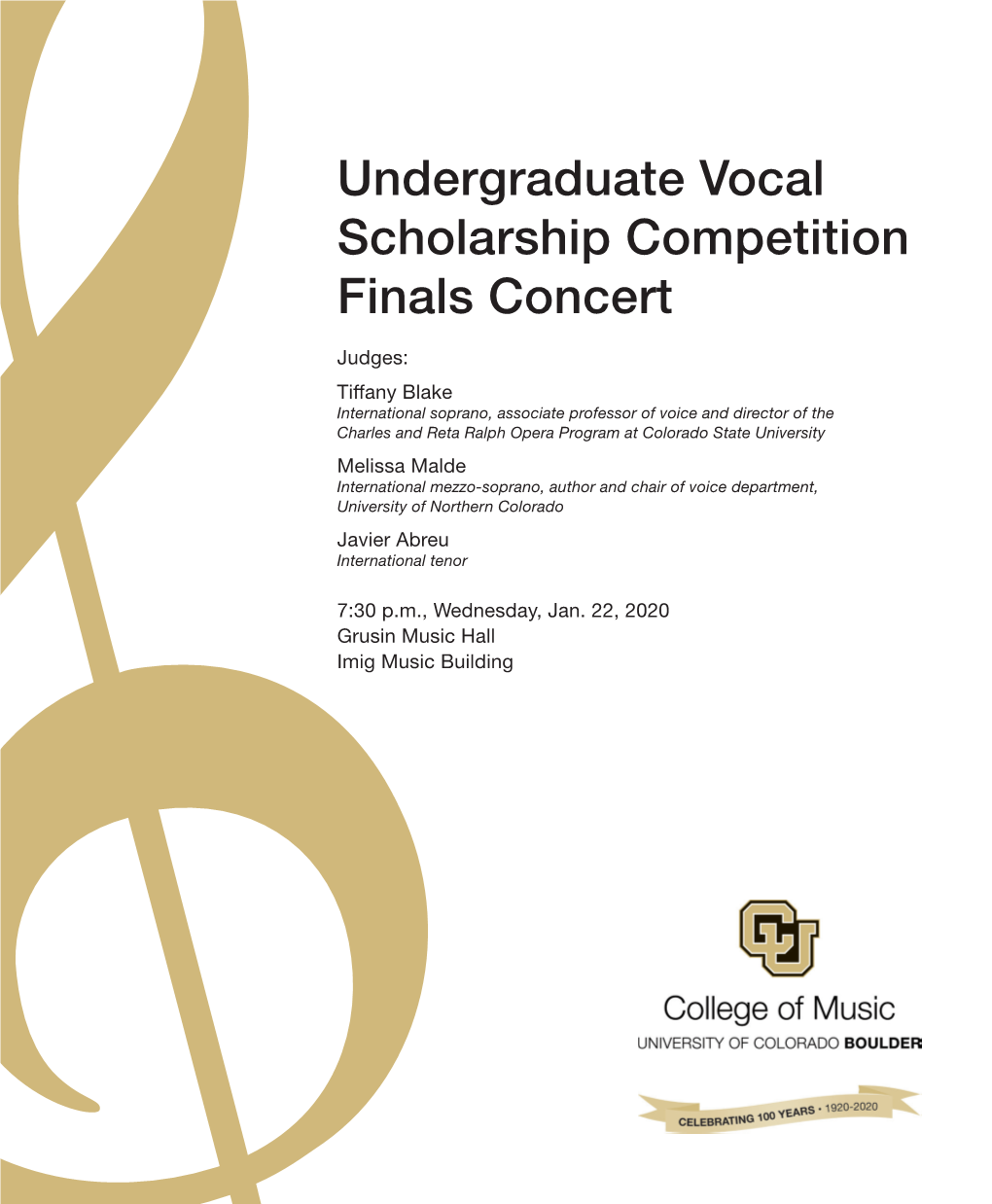 2020 Undergraduate Vocal Scholarship Competition Finals