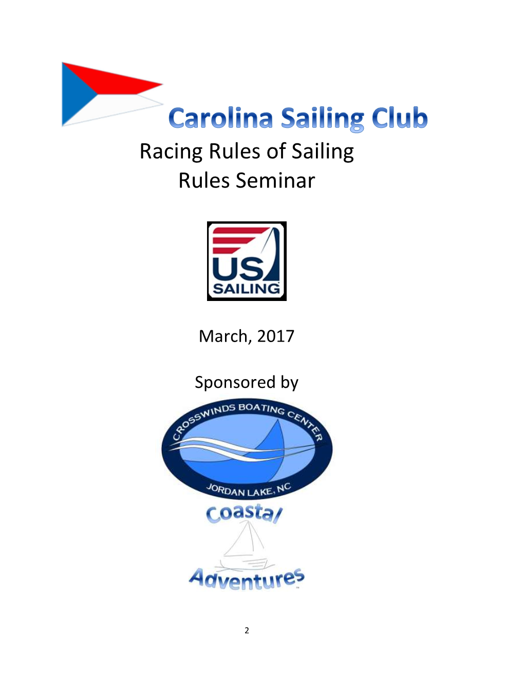 Racing Rules of Sailing Rules Seminar