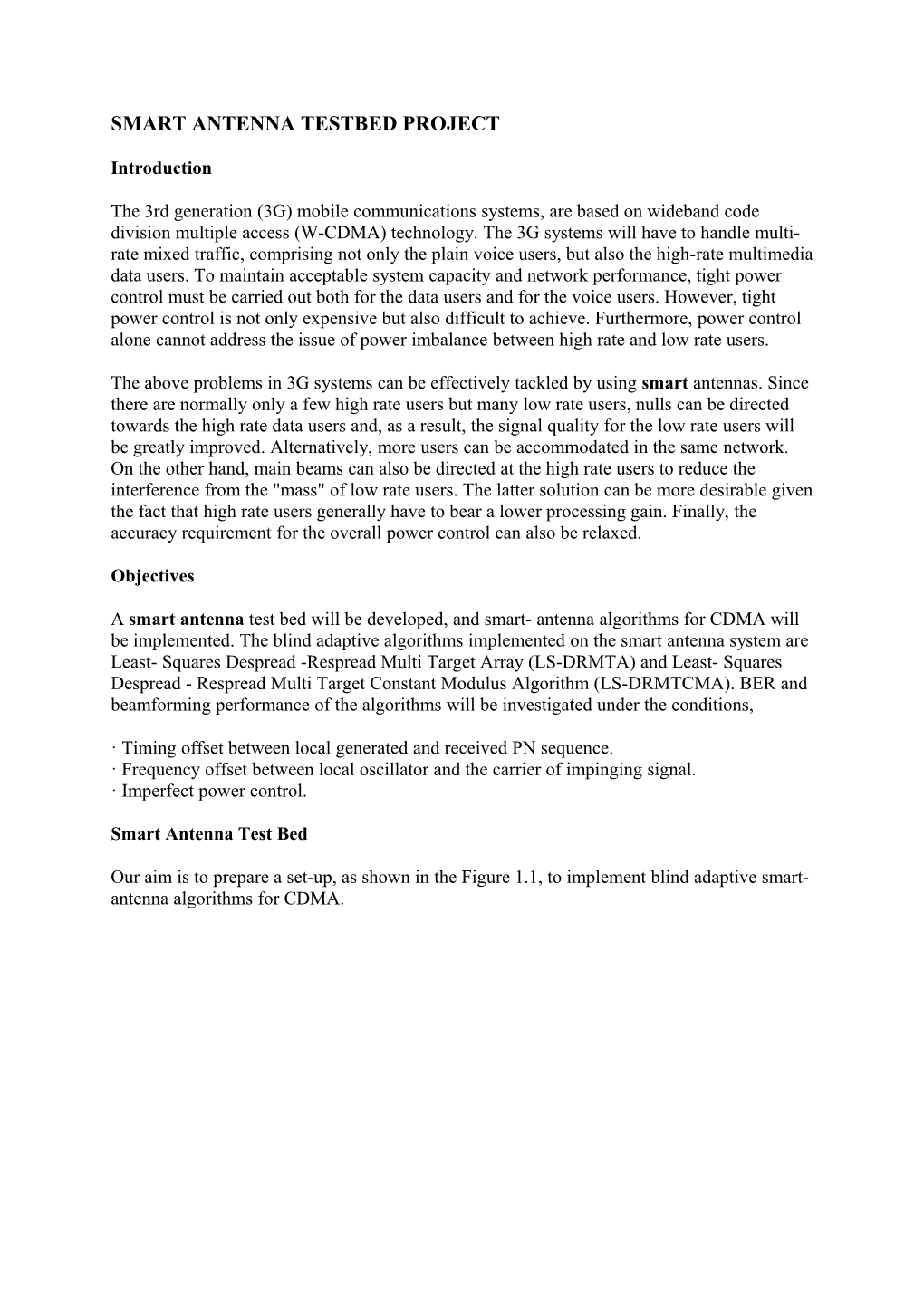 Smart Antenna Testbed Project