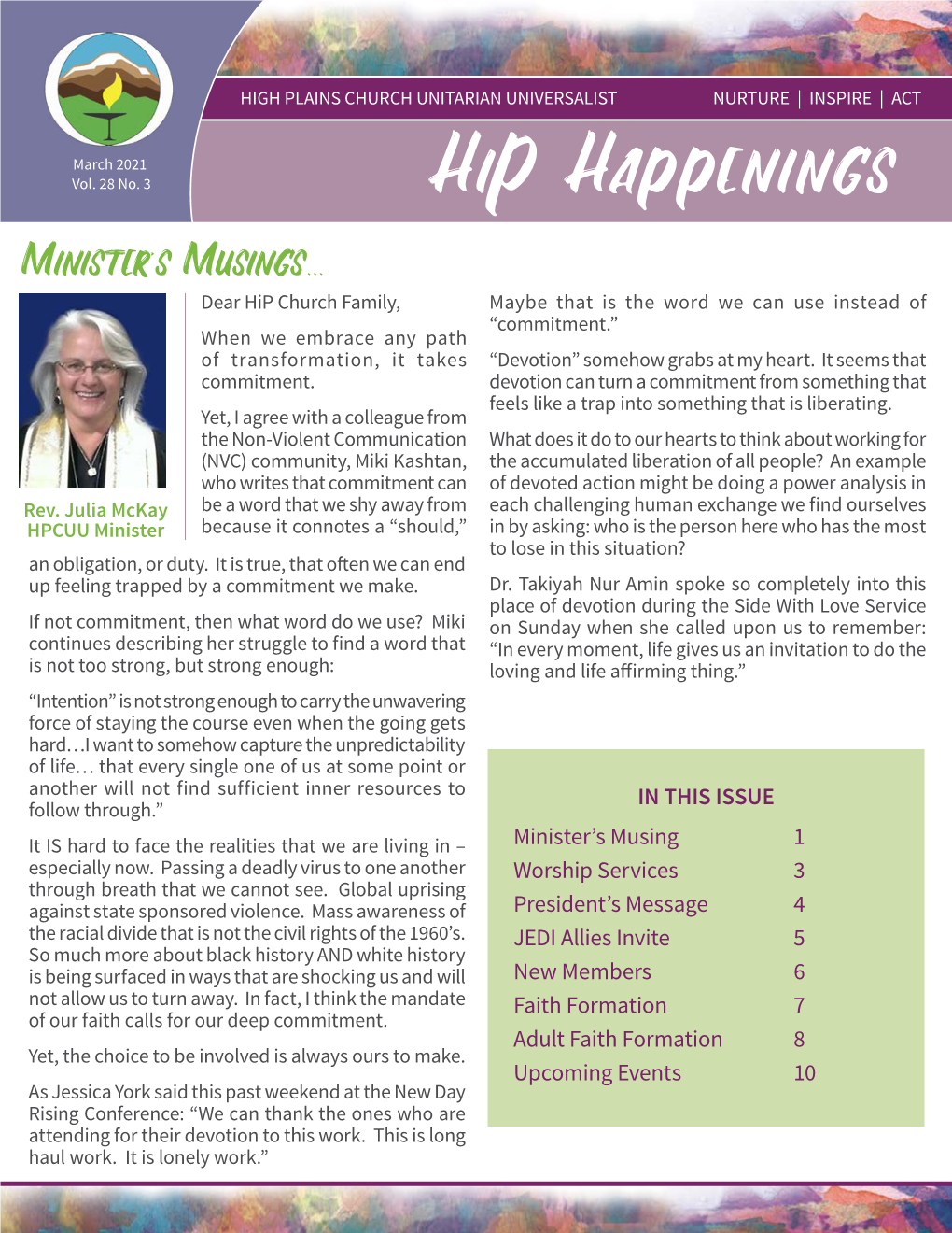 Hip Happenings Minister’S Musings