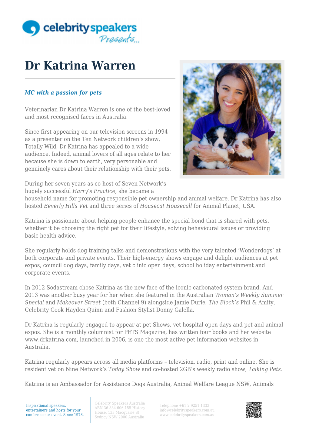 Dr Katrina Warren