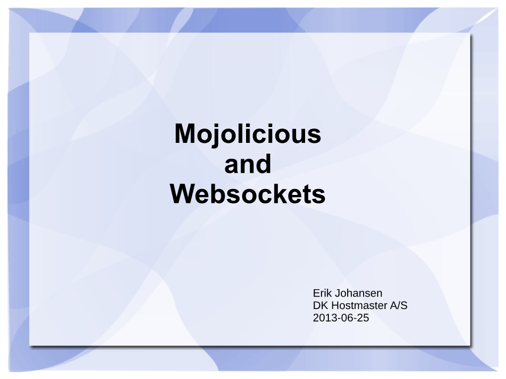 Mojolicious and Websockets