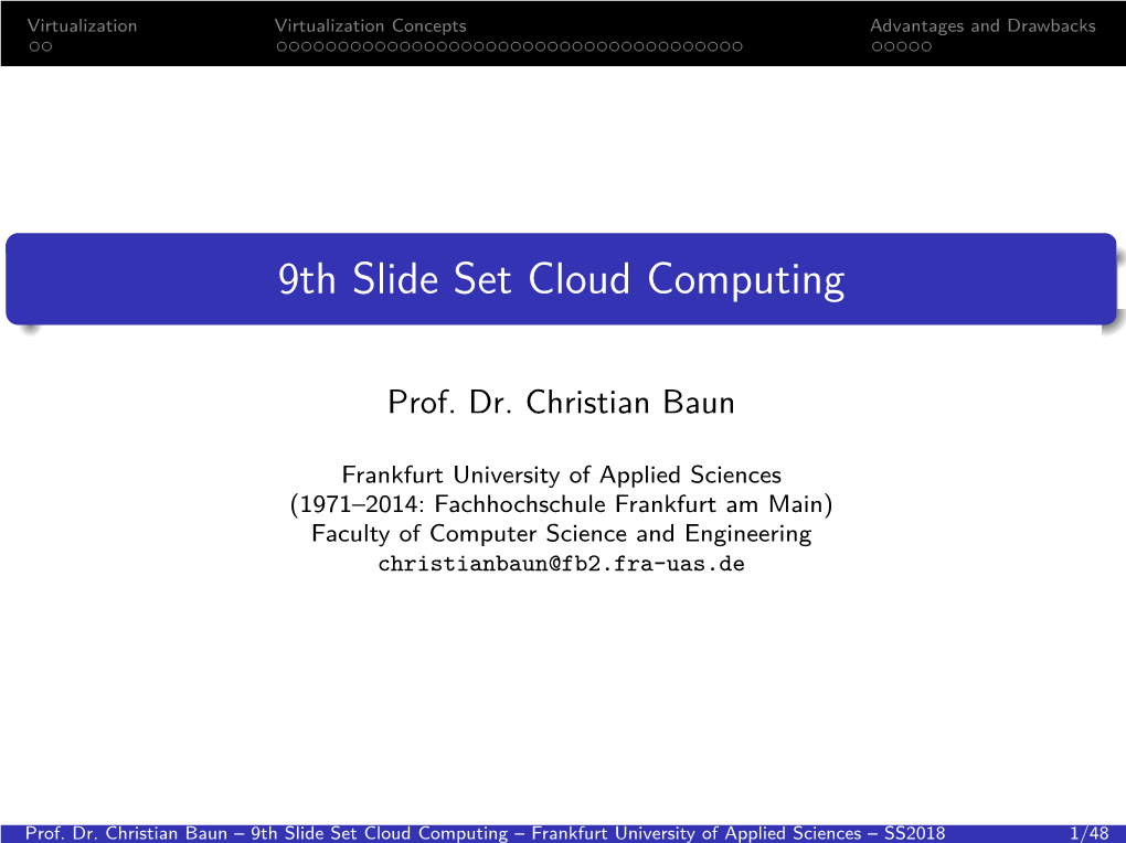 9Th Slide Set Cloud Computing