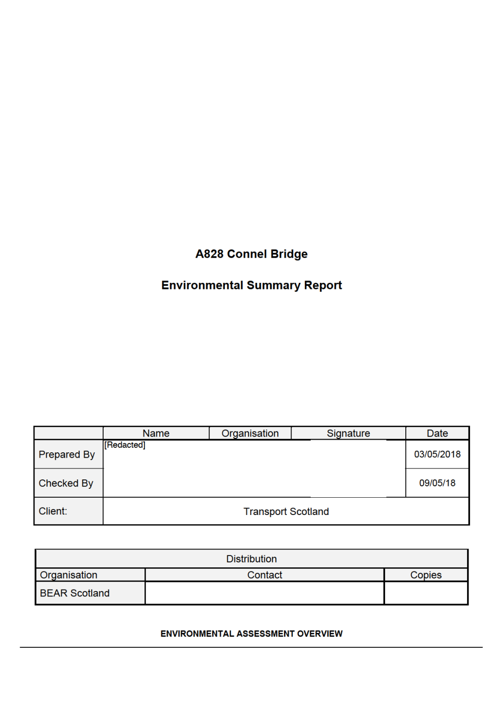 A828 10 Connel Bridge Scheme Number: 17NW1203/041 5 Year Marine Licence Application