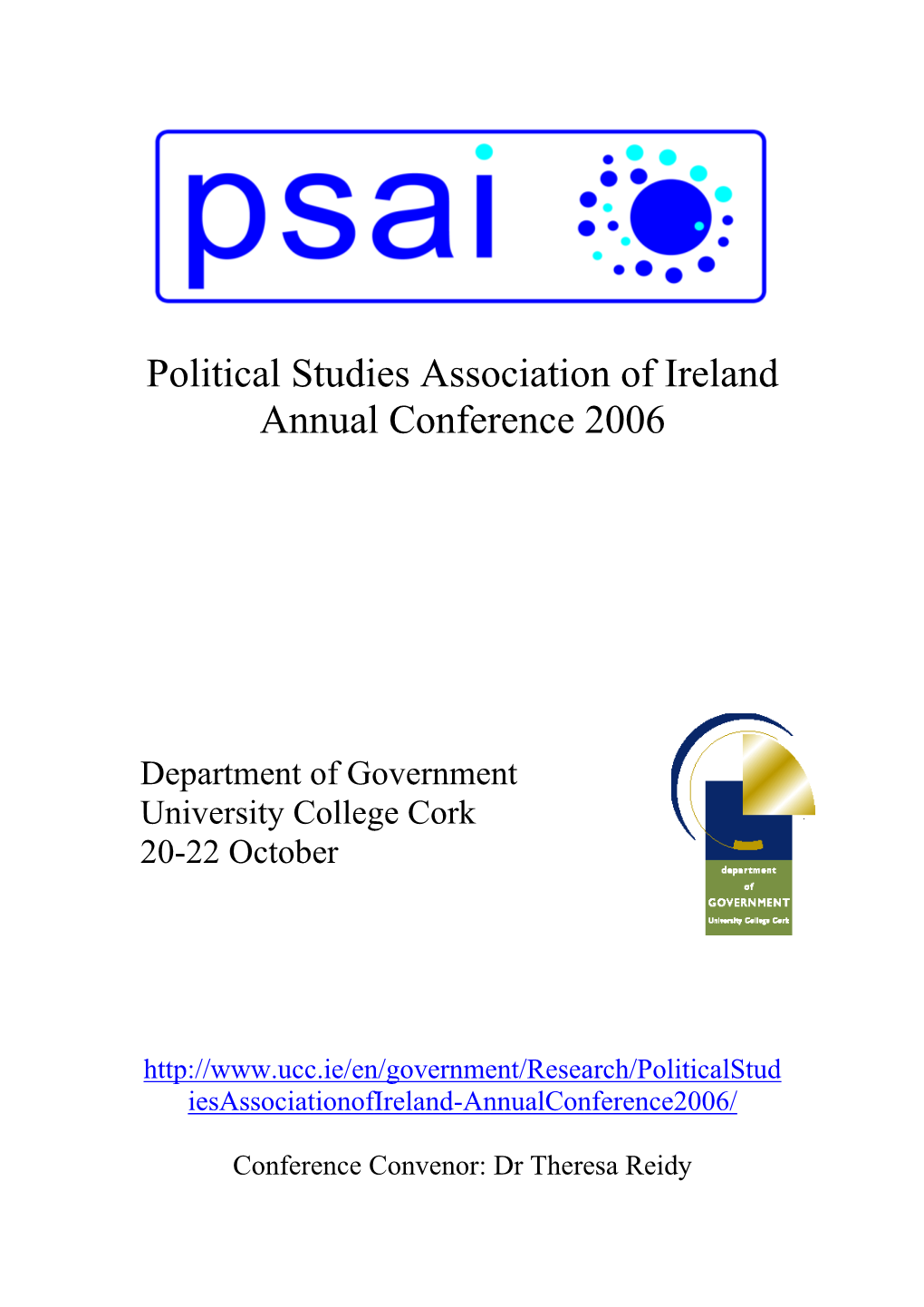 Political Studies Association of Ireland Annual Conference 2006