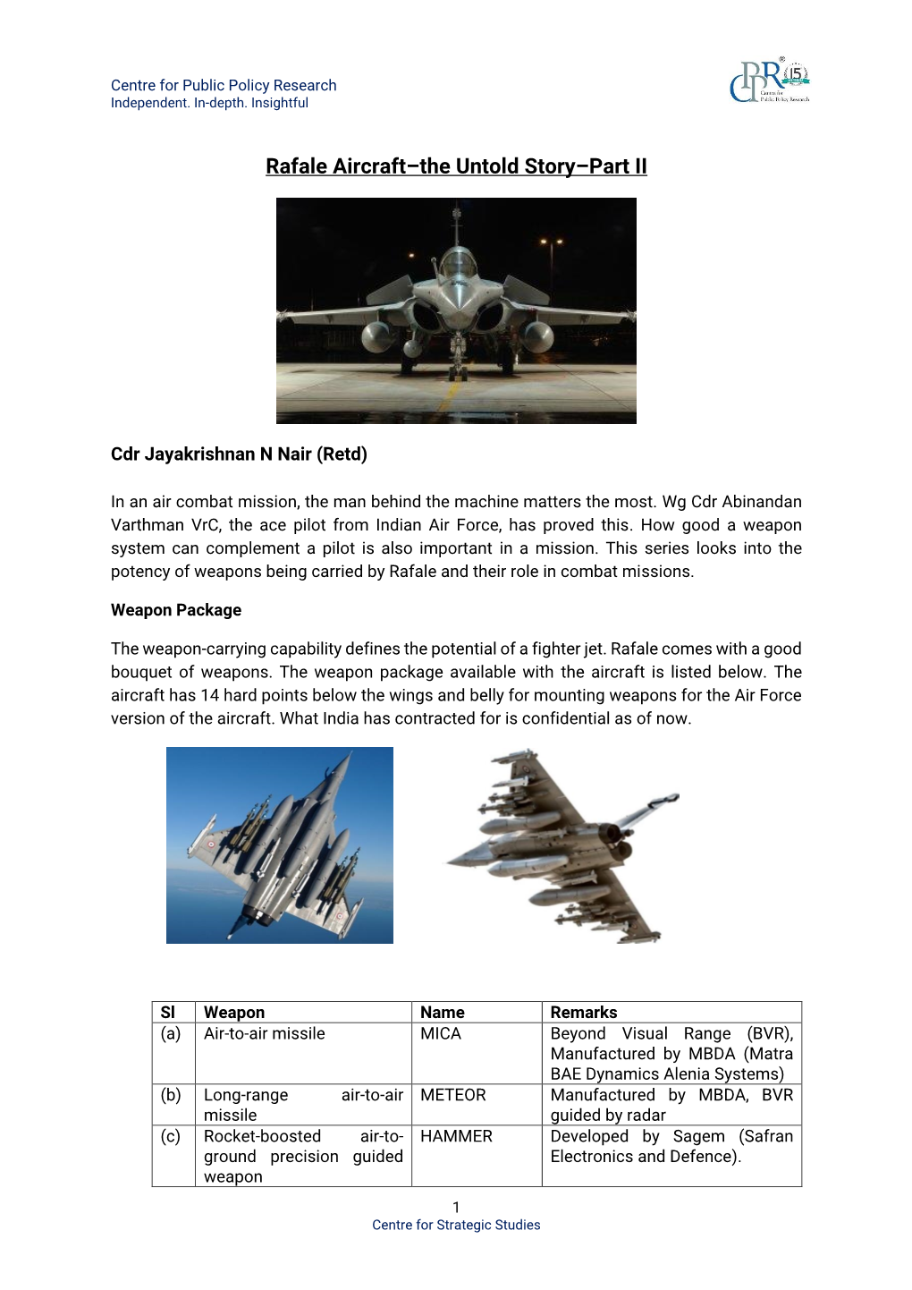 Rafale Aircraft–The Untold Story–Part II