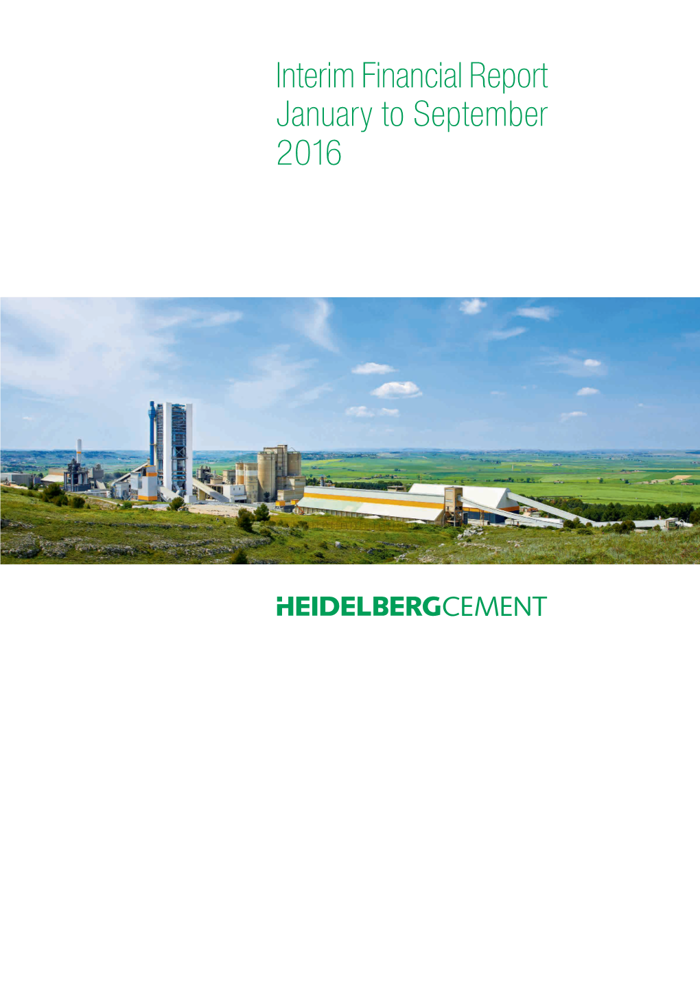 Heidelbergcement Interim Financial Report January to September 2016