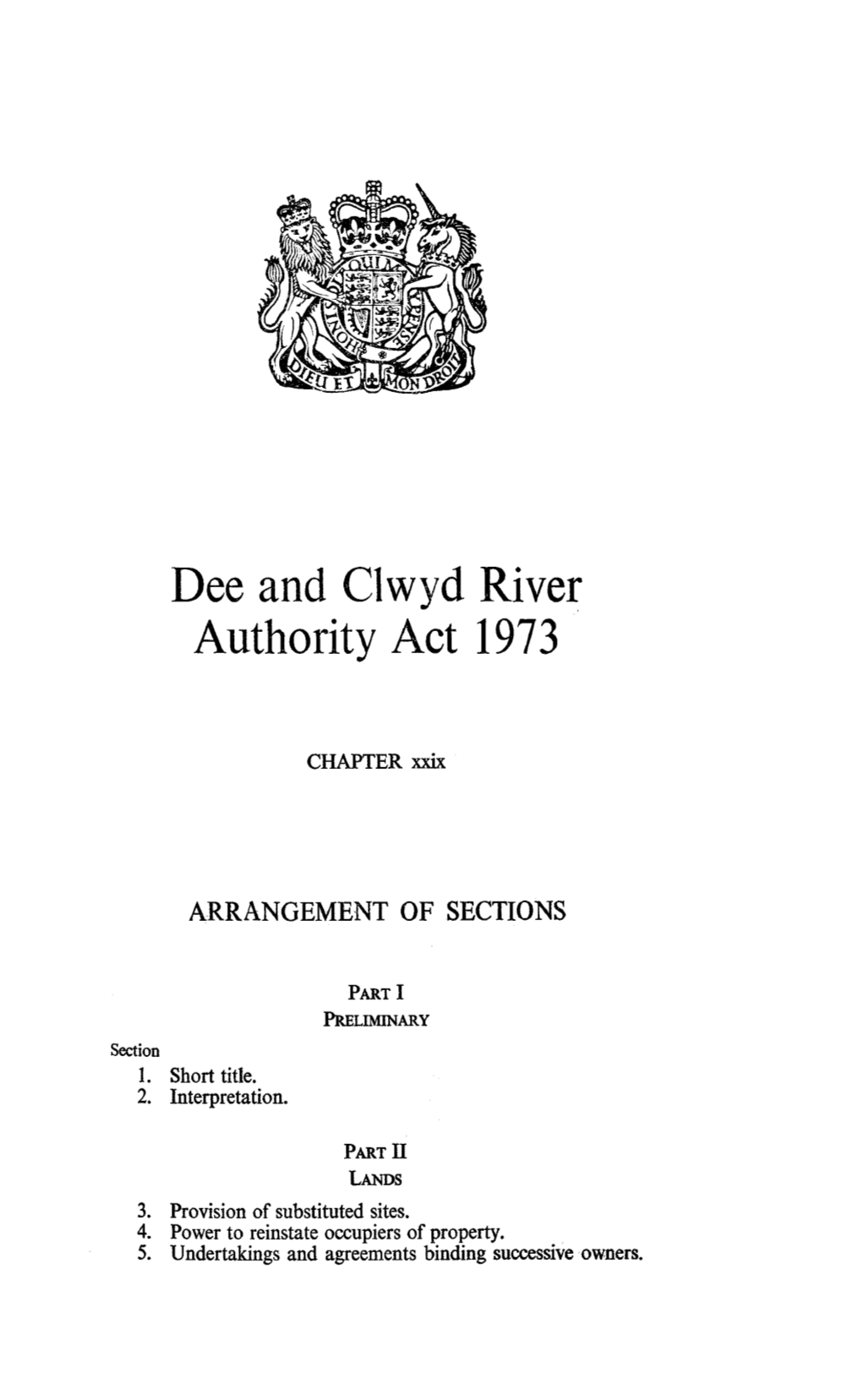 Dee and Clwyd River Authority Act 1973