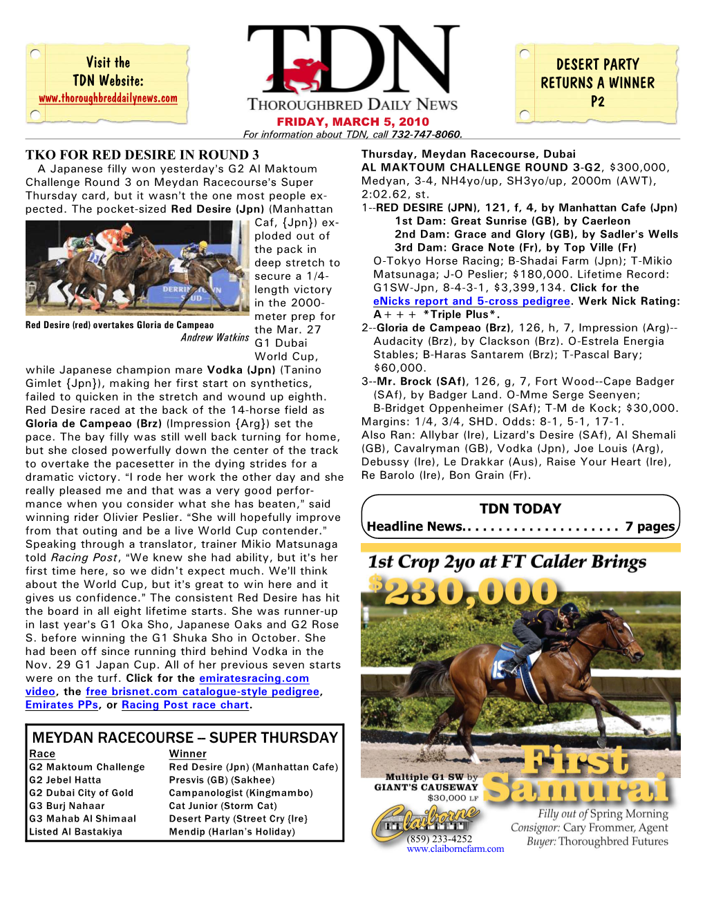 Visit the TDN Website: DESERT PARTY